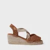 Toni Pons SALINA - Open espadrille for women in braided leather with wedge BROWN Fashion