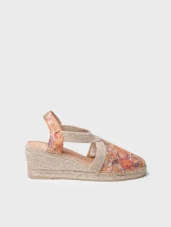 Toni Pons TELVA-LL - Women's espadrille in printed leather with wedge and elastics MULTICOLOR Online