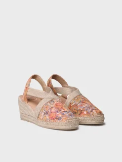 Toni Pons TELVA-LL - Women's espadrille in printed leather with wedge and elastics MULTICOLOR Online