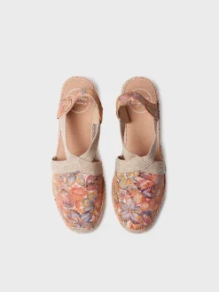 Toni Pons TELVA-LL - Women's espadrille in printed leather with wedge and elastics MULTICOLOR Online
