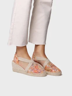 Toni Pons TELVA-LL - Women's espadrille in printed leather with wedge and elastics MULTICOLOR Online