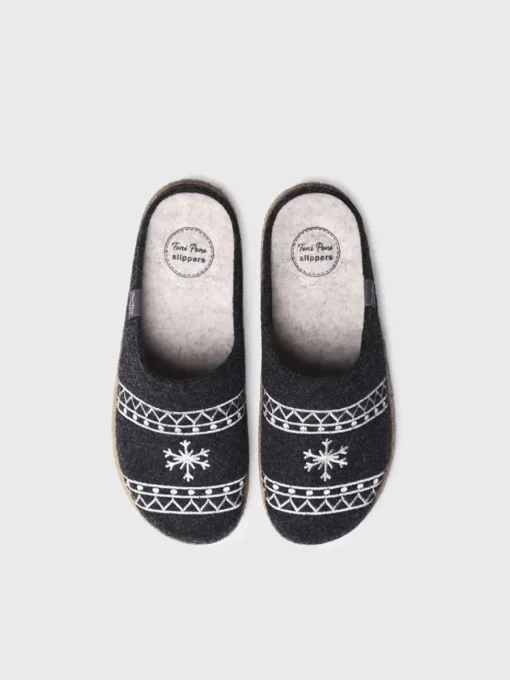 Toni Pons TOBI-EF - Men's felt slippers BLACK Sale