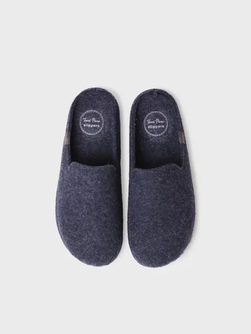 Toni Pons TOMAS-RW - Men's Slippers made from Recycled Wool BLUE Fashion