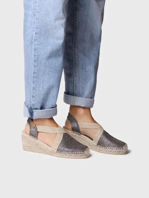 Toni Pons TRITON - Women's shiny vegan espadrilles DARK Best